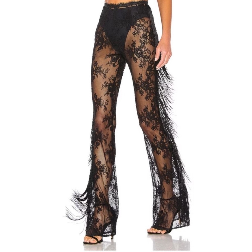 Sexy black lace pants in black